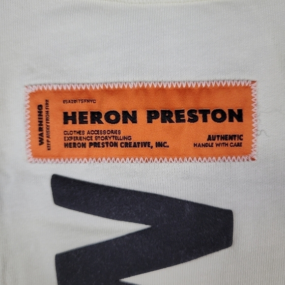 NWT Heron Preston HP Preston Racing Organic Cotton T-Shirt Off-White Size Small - Picture 7 of 14